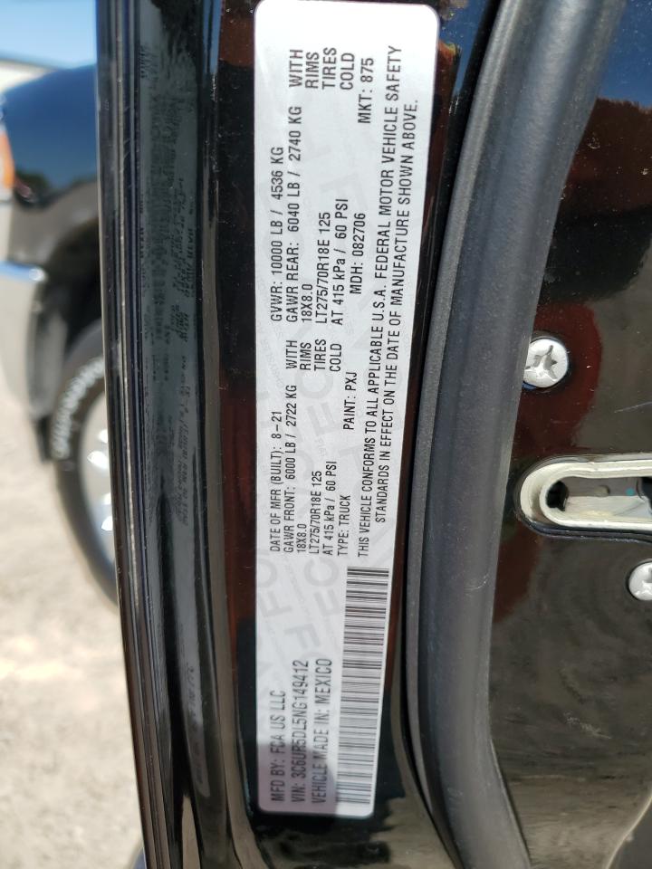 2022 RAM 2500 BIG HORN/LONE STAR VIN:3C6UR5DL5NG149412