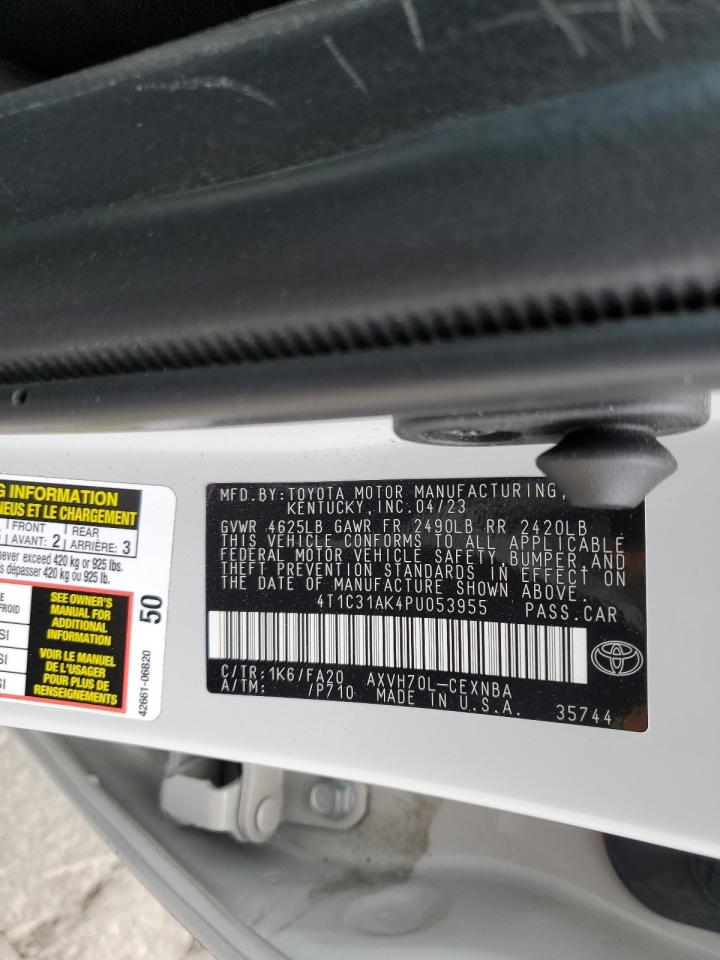 2023 TOYOTA CAMRY LE VIN:4T1C31AK4PU053955