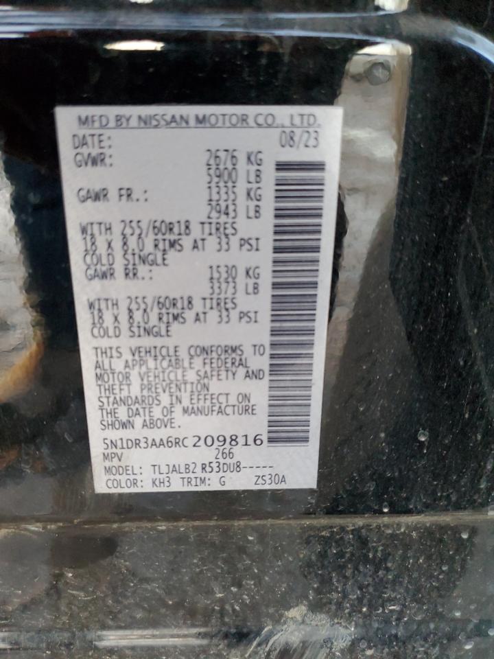 2024 NISSAN PATHFINDER S VIN:5N1DR3AA6RC209816
