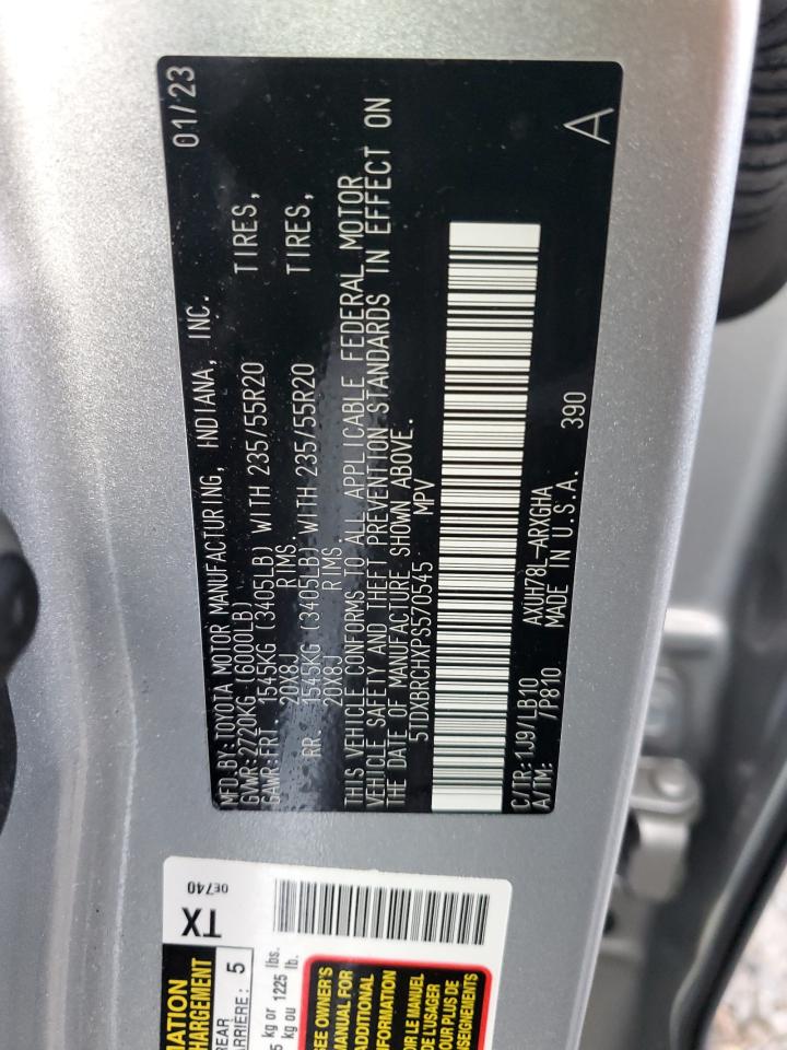 2023 TOYOTA HIGHLANDER HYBRID LIMITED VIN:5TDXBRCHXPS570545