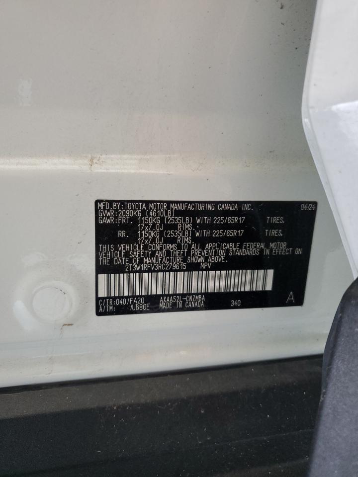 2024 TOYOTA RAV4 XLE VIN:2T3W1RFV3RC279615