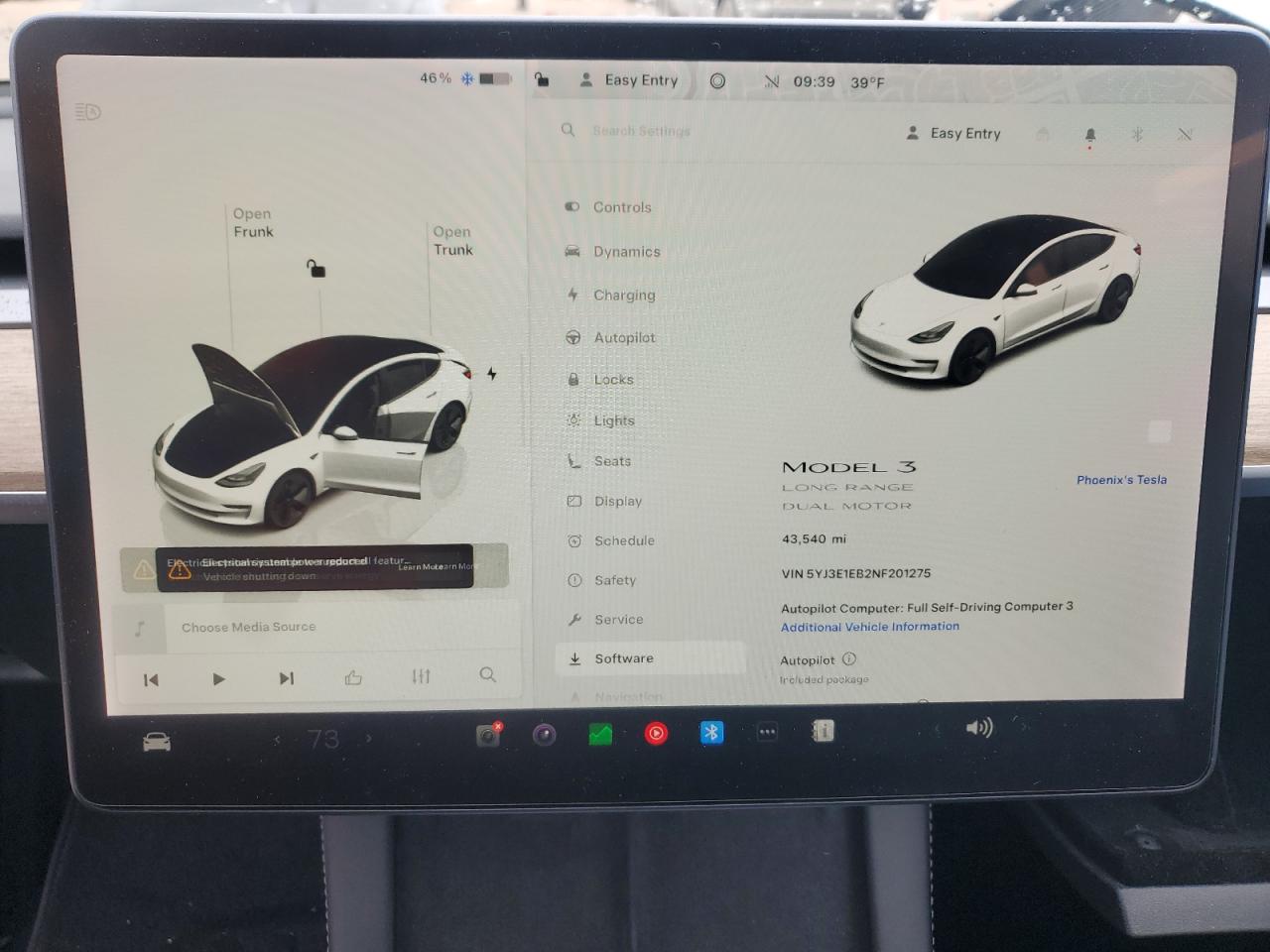 2022 TESLA MODEL 3  VIN:5YJ3E1EB2NF201275