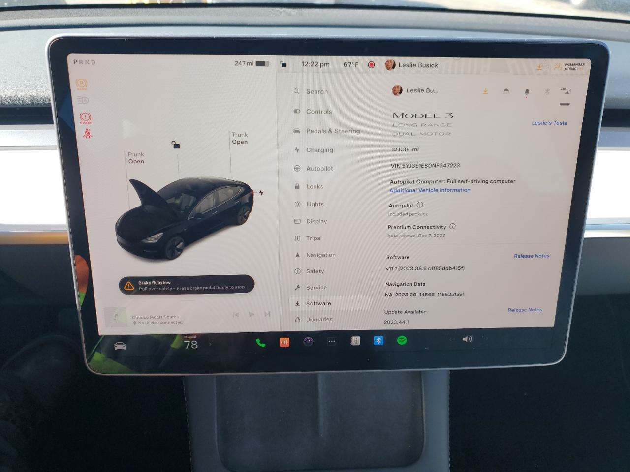 2022 TESLA MODEL 3  VIN:5YJ3E1EB0NF347223