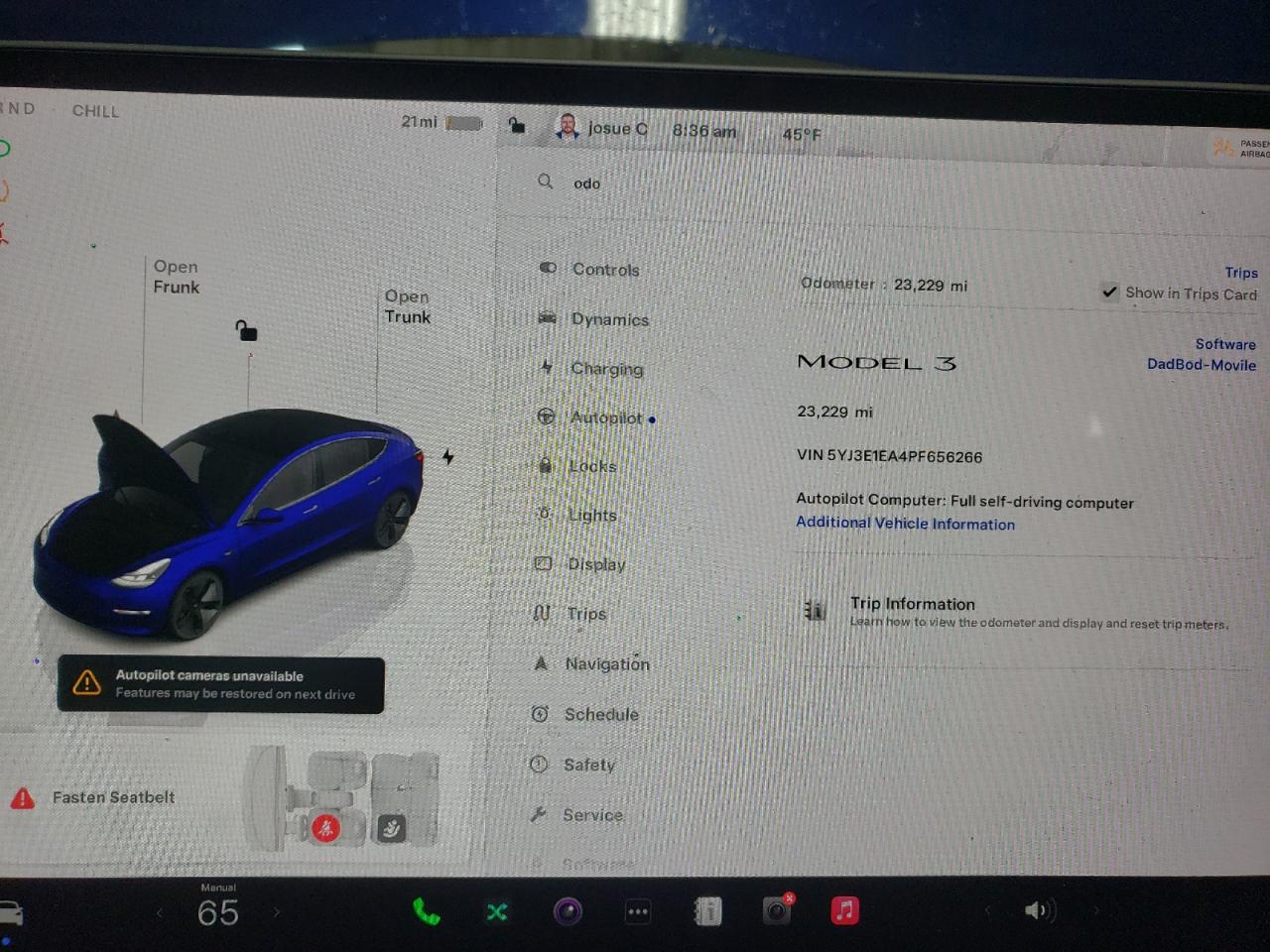 2023 TESLA MODEL 3  VIN:5YJ3E1EA4PF656266