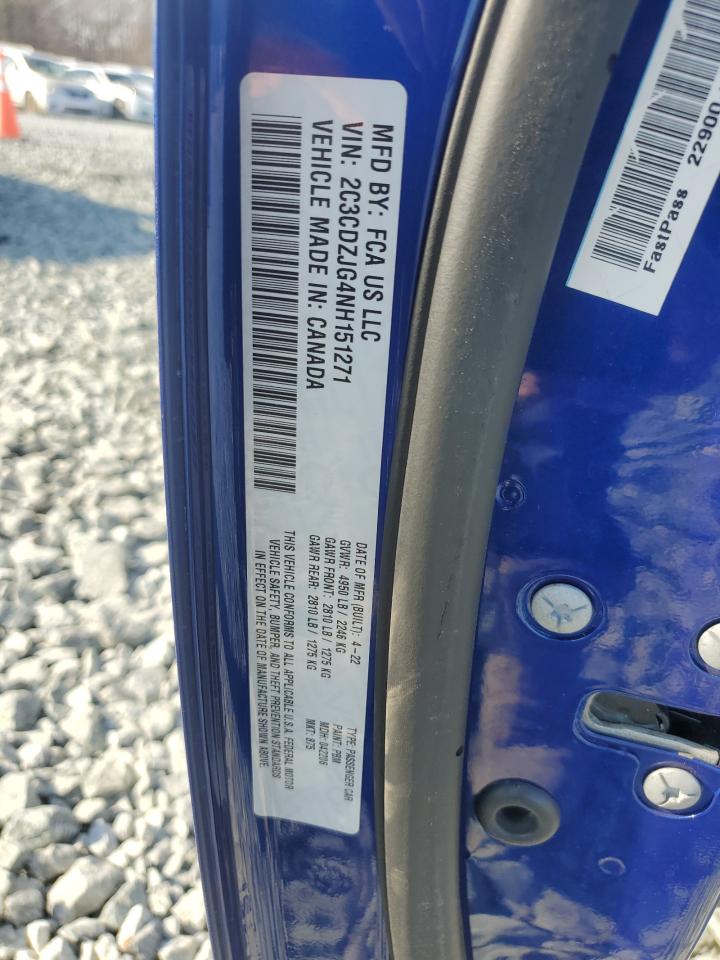 2022 DODGE CHALLENGER GT VIN:2C3CDZJG4NH151271