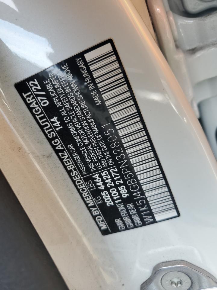 2023 MERCEDES-BENZ CLA 250 VIN:W1K5J4GB5PN328051