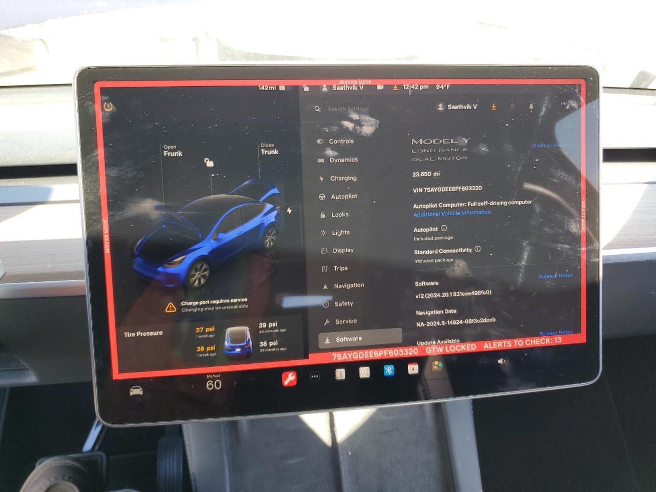 2023 TESLA MODEL Y  VIN:7SAYGDEE6PF603320