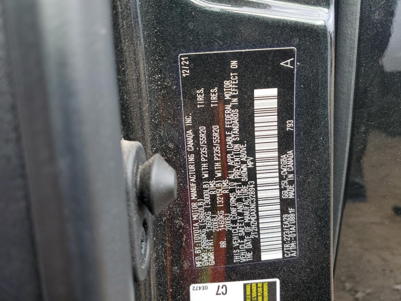 2022 LEXUS RX 350 VIN:2T2HZMDAXNC328943