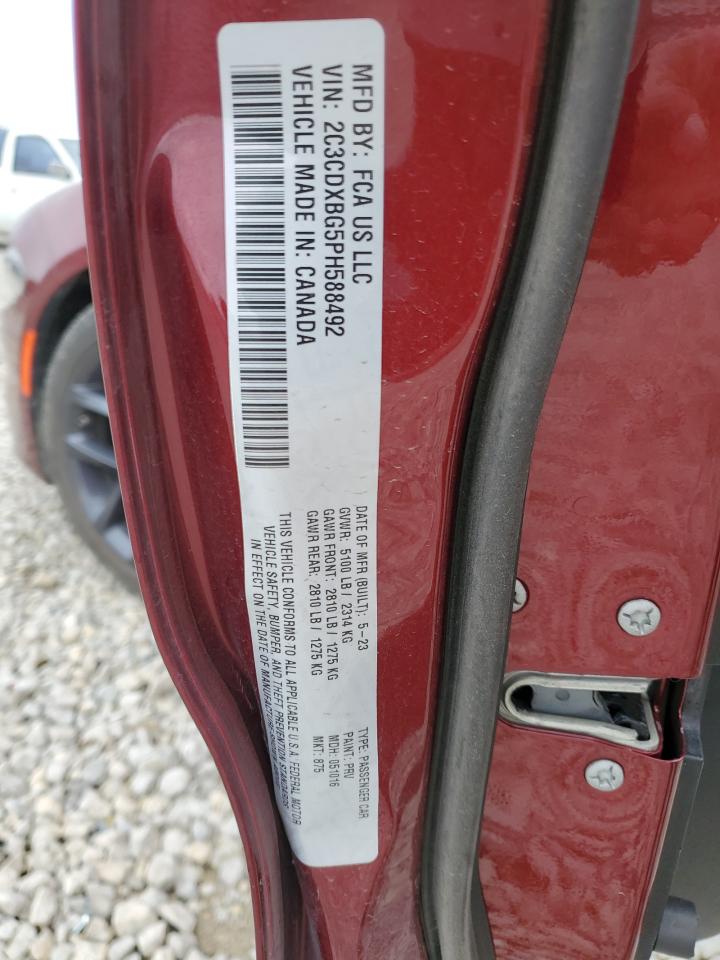 2023 DODGE CHARGER SXT VIN:2C3CDXBG5PH588492