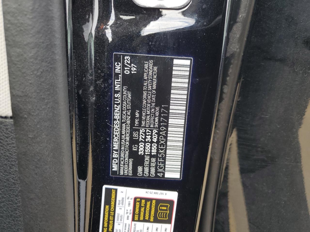 2023 MERCEDES-BENZ GLS 450 4MATIC VIN:4T1BF1FK4DU274527