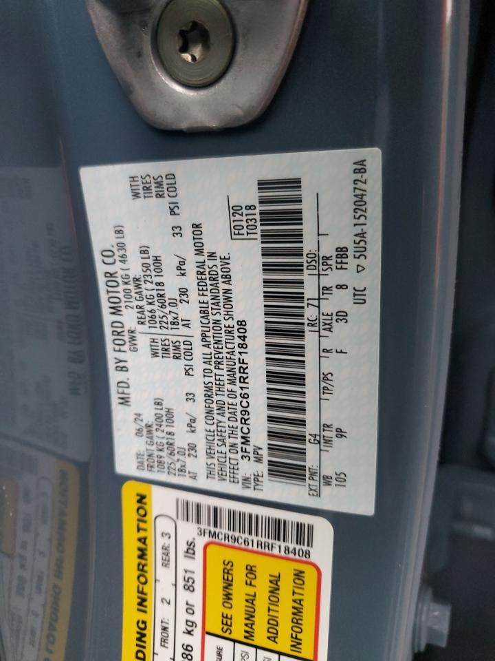 2024 FORD BRONCO SPORT OUTER BANKS VIN:3FMCR9C61RRF18408