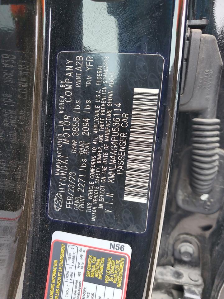 2023 HYUNDAI ELANTRA SEL VIN:KMHLM4AG4PU536114
