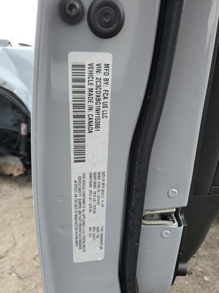 2022 DODGE CHARGER SXT VIN:2C3CDXBG1NH153661