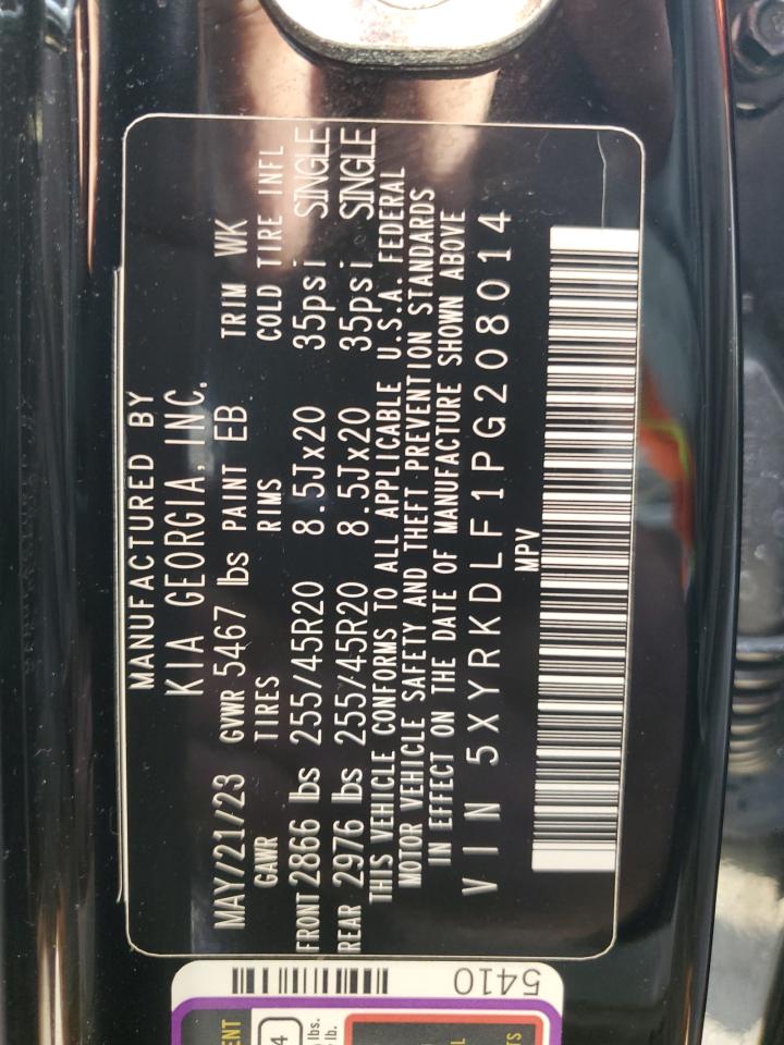 2023 KIA SORENTO SX VIN:5XYRKDLF1PG208014