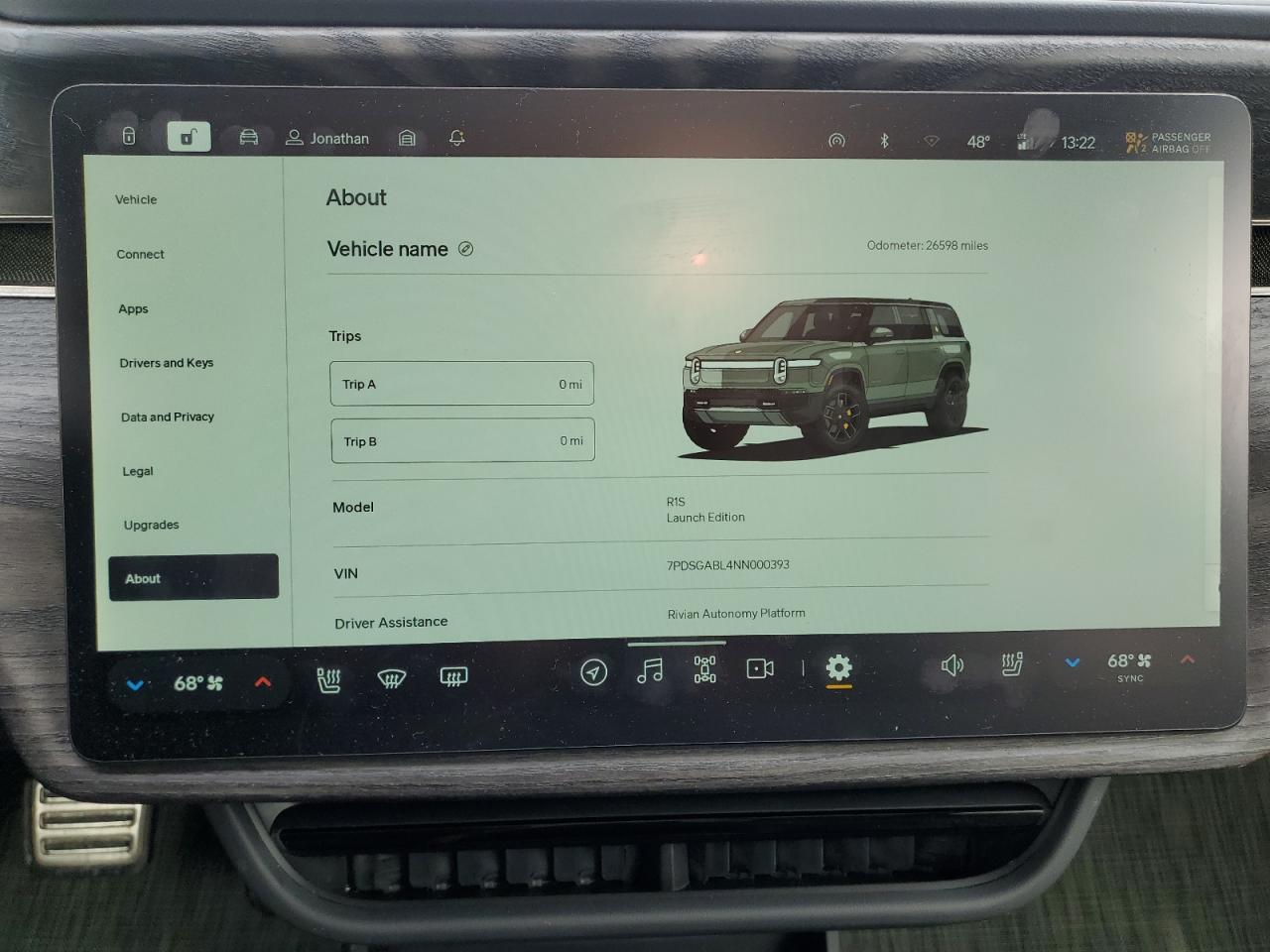 2022 RIVIAN R1S LAUNCH EDITION VIN:7PDSGABL4NN000393