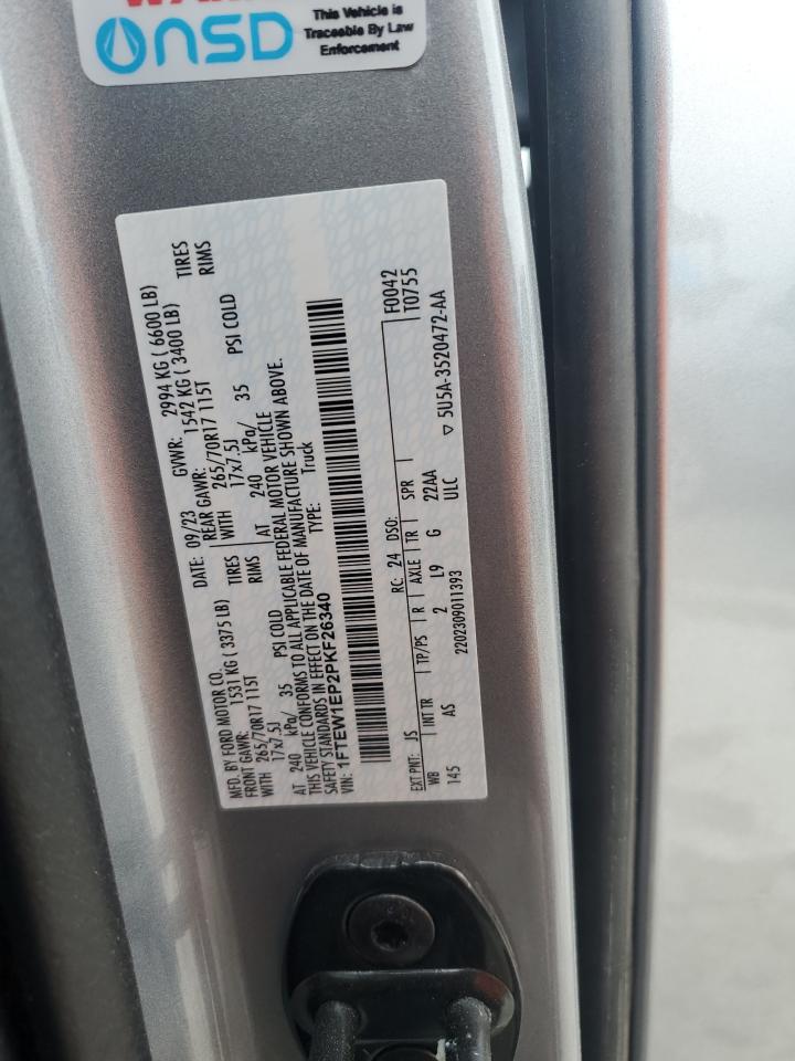 2023 FORD F150 SUPERCREW VIN:1FTEW1EP2PKF26340