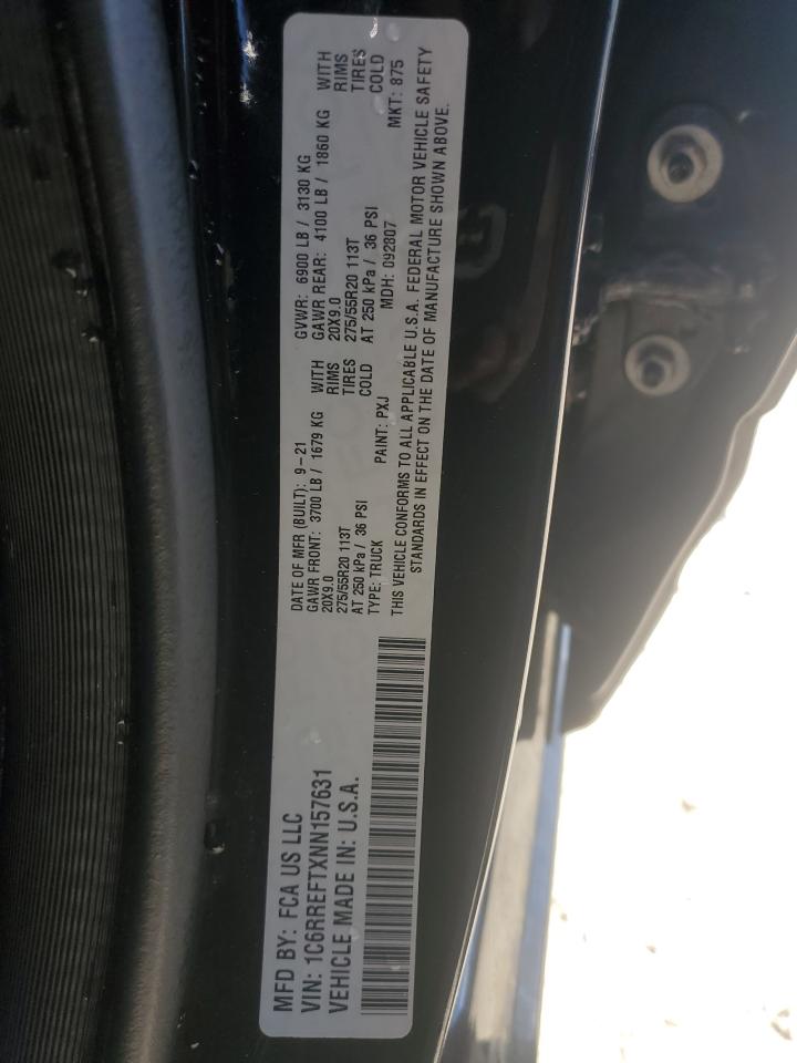 2022 RAM 1500 BIG HORN/LONE STAR VIN:1C6RREFTXNN157631