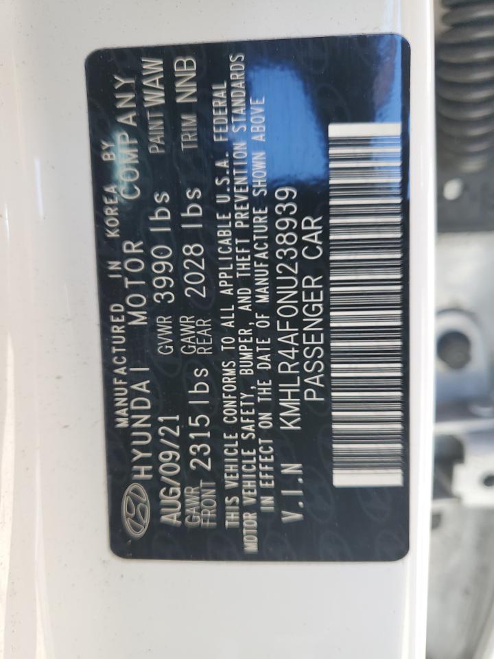 2022 HYUNDAI ELANTRA N LINE VIN:KMHLR4AF0NU238939