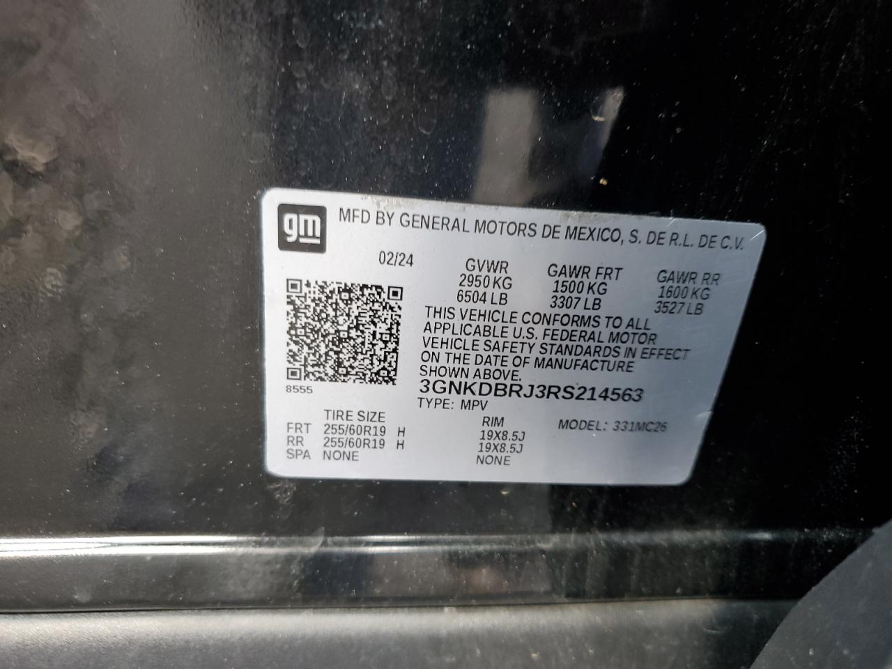 2024 CHEVROLET BLAZER 2LT VIN:3GNKDBRJ3RS214563