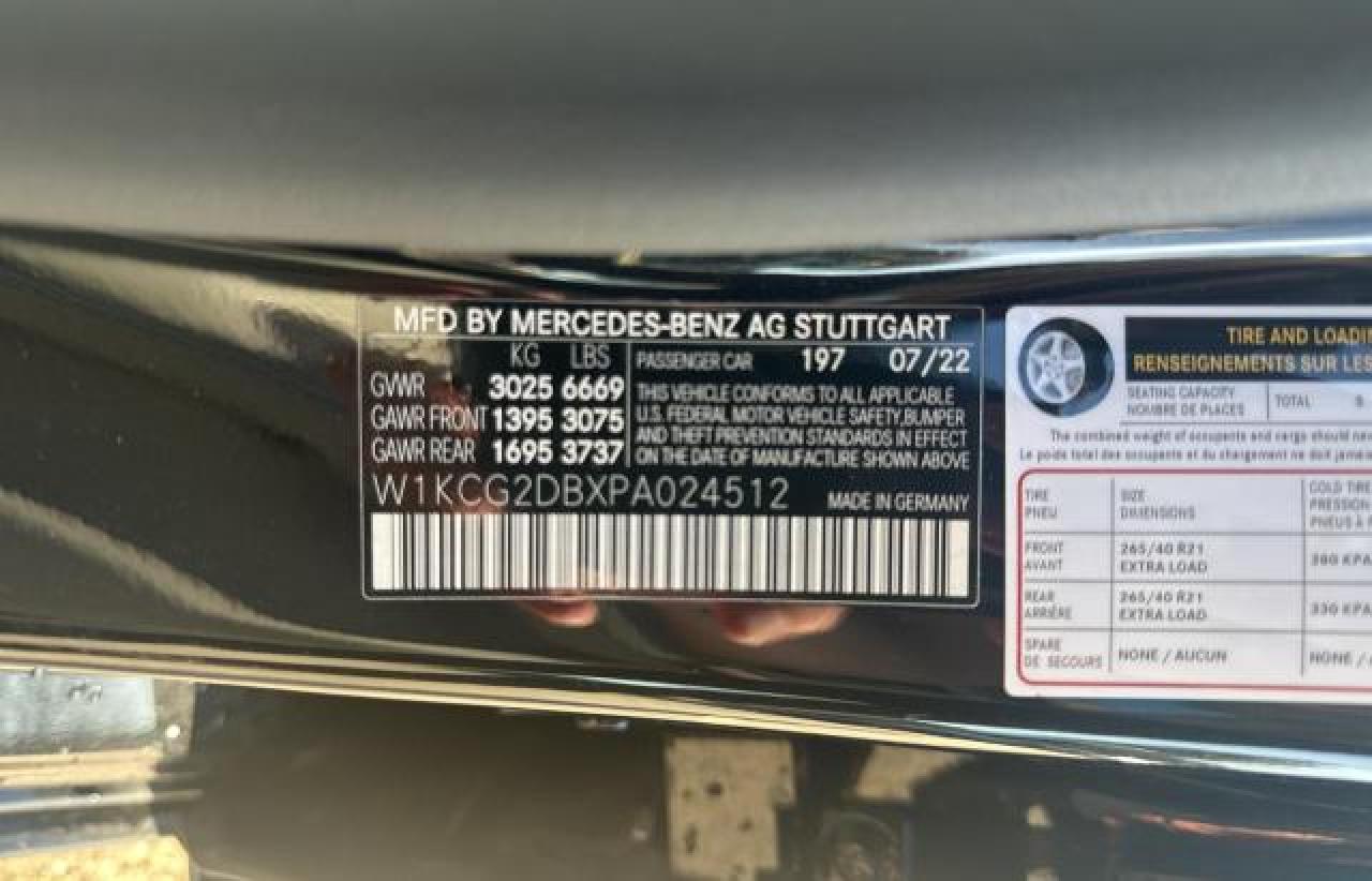 2023 MERCEDES-BENZ EQS SEDAN 450+ VIN:W1KCG2DBXPA024512