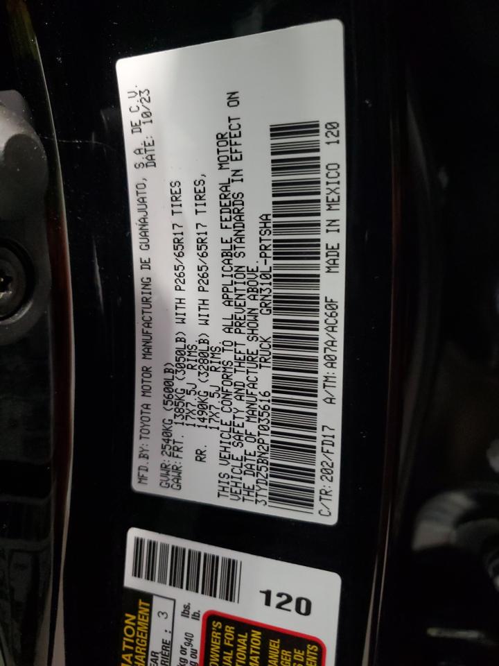 2023 TOYOTA TACOMA DOUBLE CAB VIN:3TYDZ5BN2PT035616