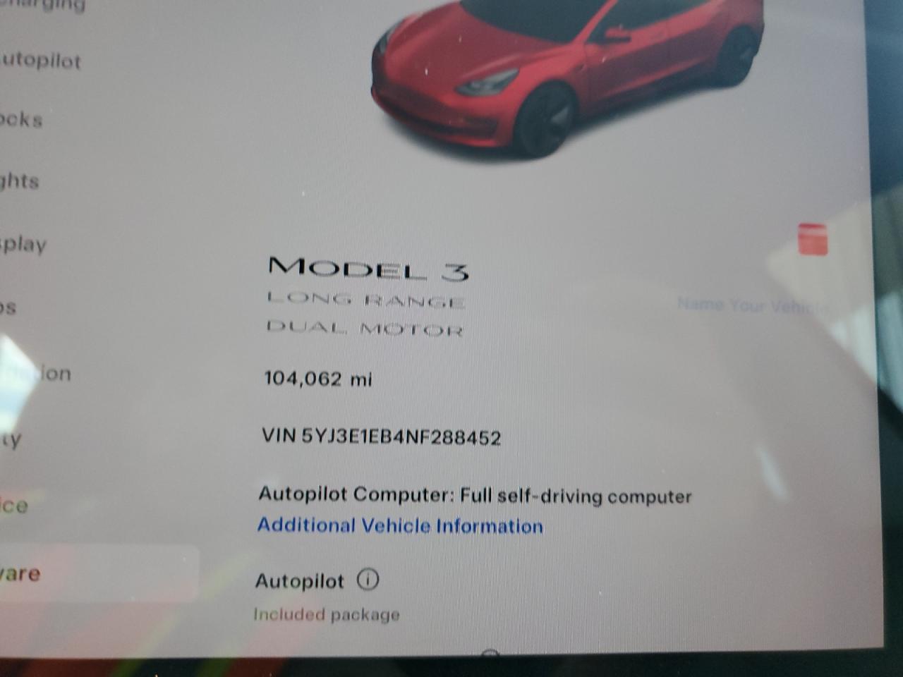 2022 TESLA MODEL 3  VIN:5YJ3E1EB4NF288452