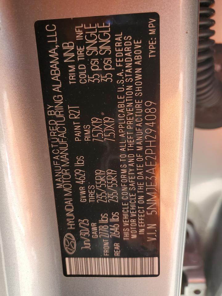 2023 HYUNDAI TUCSON LIMITED VIN:5NMJE3AE2PH294089