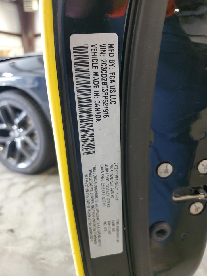 2023 DODGE CHALLENGER R/T VIN:2C3CDZBT3PH521916