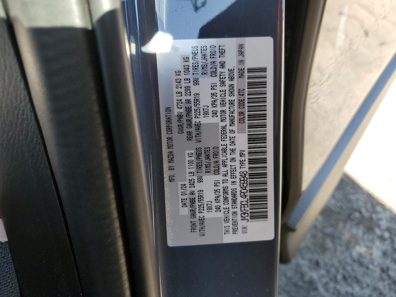 2024 MAZDA CX-5 PREFERRED VIN:JM3KFBCL4R0459948