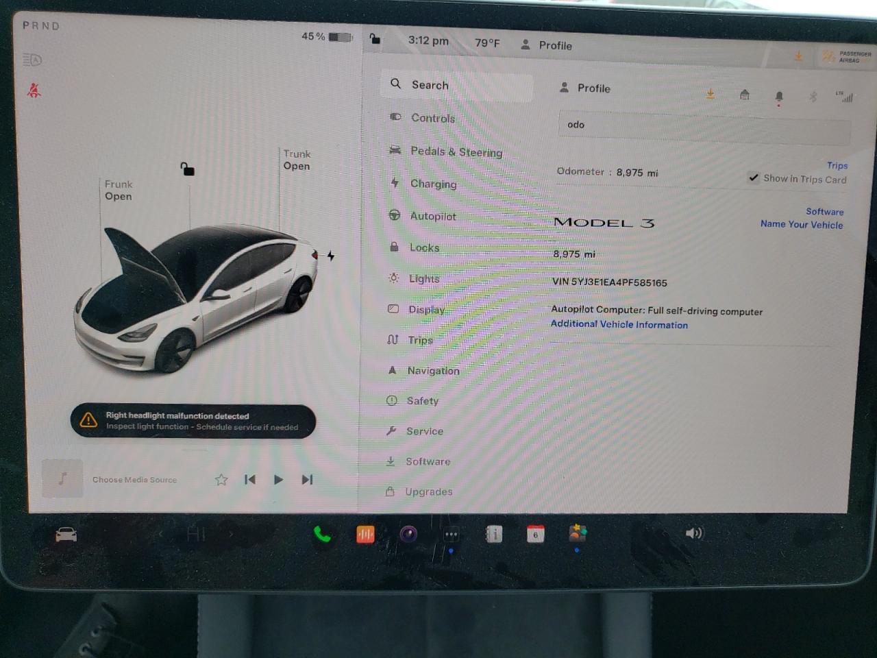 2023 TESLA MODEL 3  VIN:5YJ3E1EA4PF585165