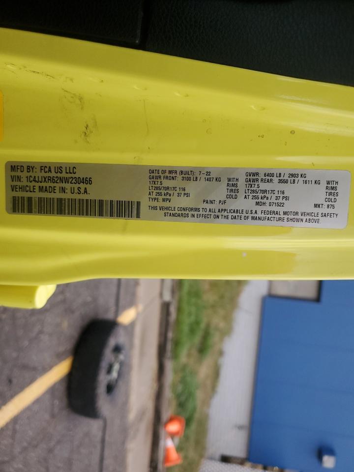 2022 JEEP WRANGLER UNLIMITED RUBICON 4XE VIN:1C4JJXR62NW230466