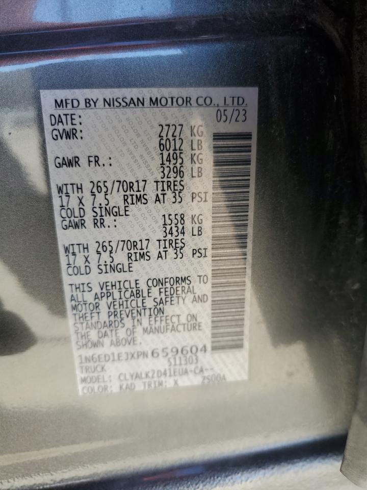 2023 NISSAN FRONTIER S VIN:1N6ED1EJXPN659604