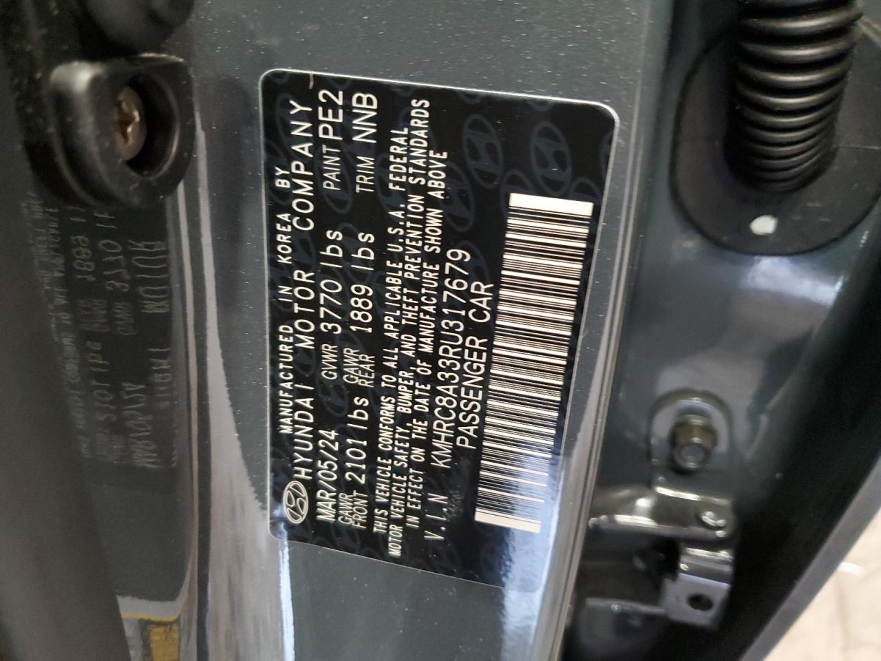 2024 HYUNDAI VENUE SEL VIN:KMHRC8A33RU317679