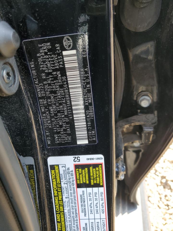 2024 TOYOTA CAMRY SE NIGHT SHADE VIN:4T1T11AK6RU856436