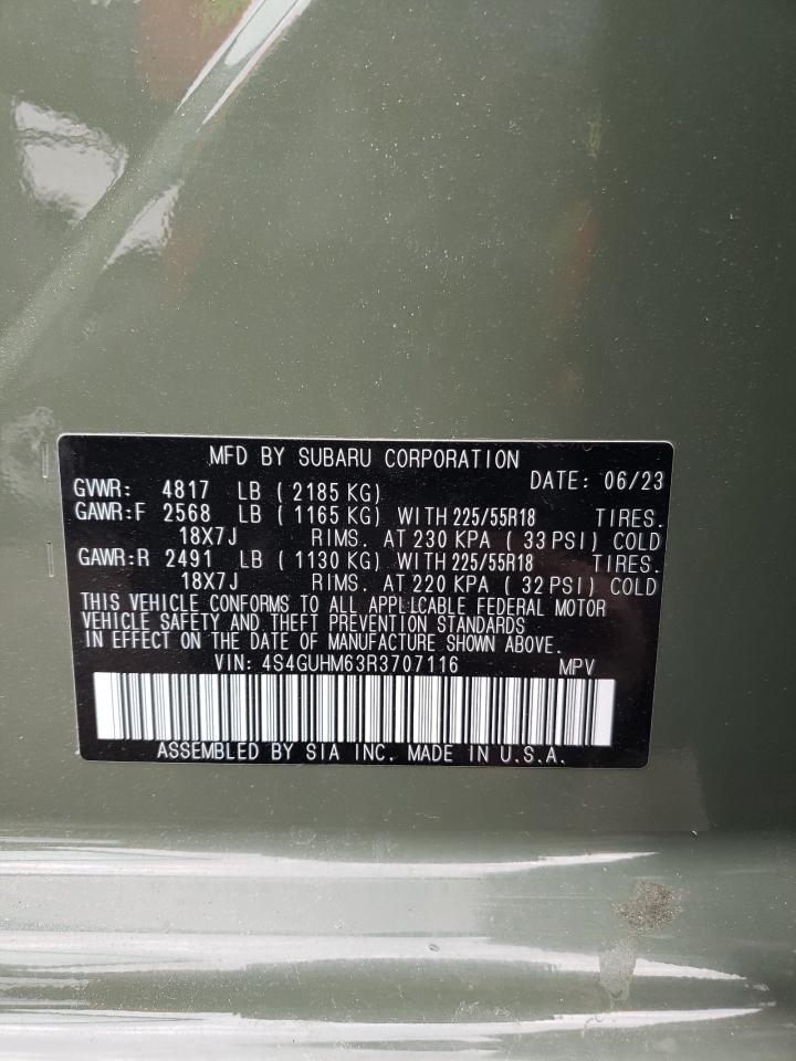 2024 SUBARU CROSSTREK LIMITED VIN:4S4GUHM63R3707116