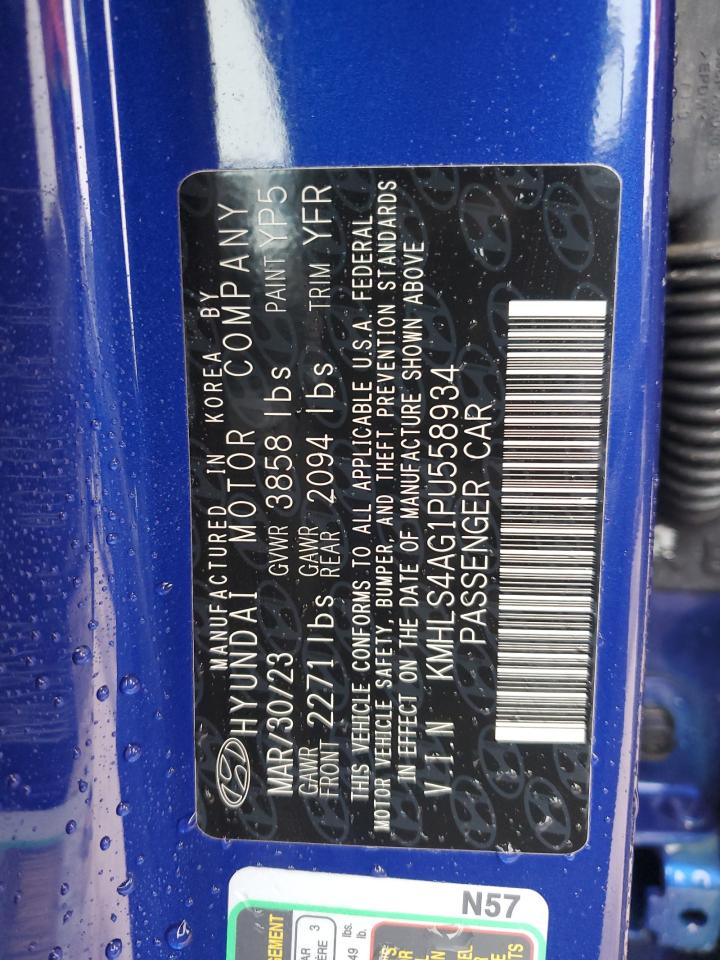 2023 HYUNDAI ELANTRA SEL VIN:KMHLS4AG1PU558934