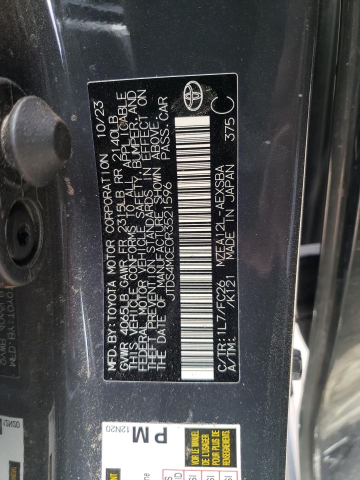 2024 TOYOTA COROLLA SE VIN:JTDS4MCE0R3521596