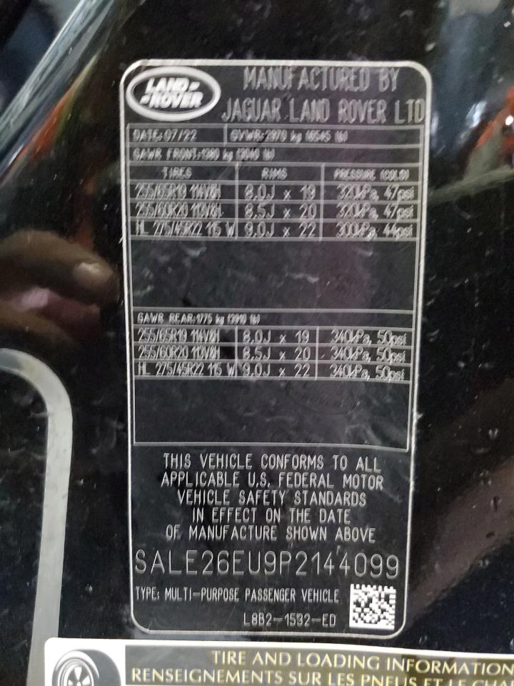 2023 LAND ROVER DEFENDER 90 X-DYNAMIC SE VIN:SALE26EU9P2144099