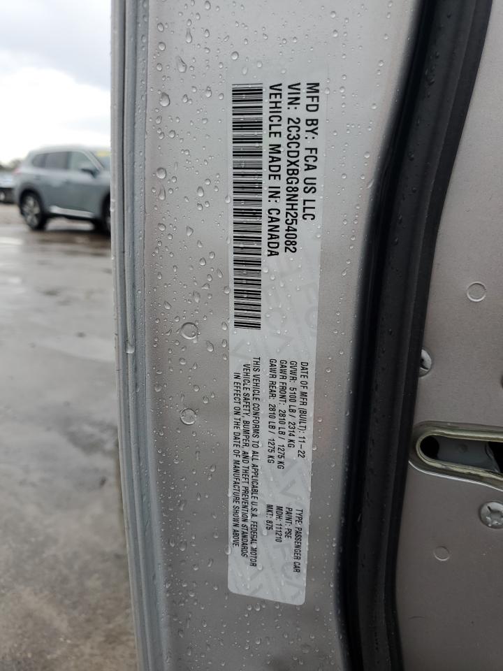 2022 DODGE CHARGER SXT VIN:2C3CDXBG8NH254082