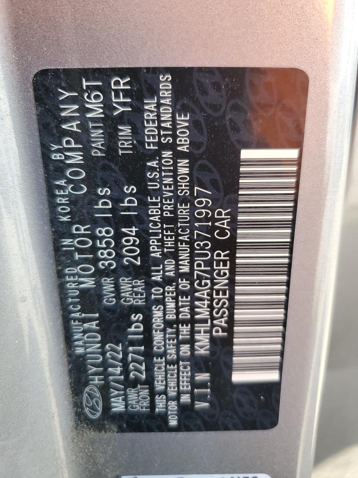 2023 HYUNDAI ELANTRA SEL VIN:KMHLM4AG7PU371997