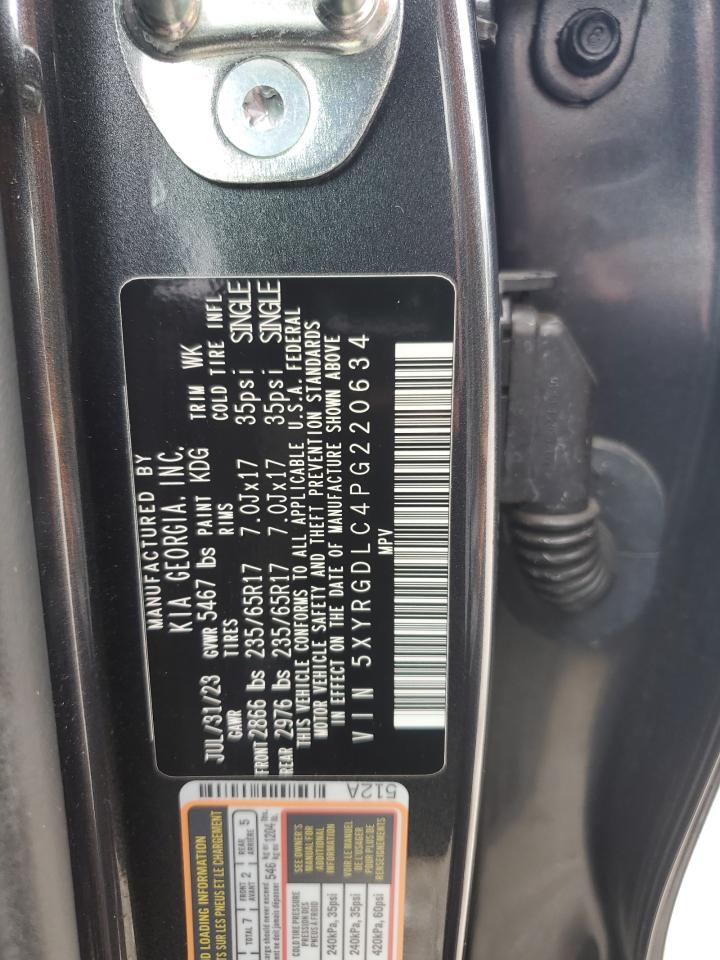 2023 KIA SORENTO LX VIN:5XYRGDLC4PG220634