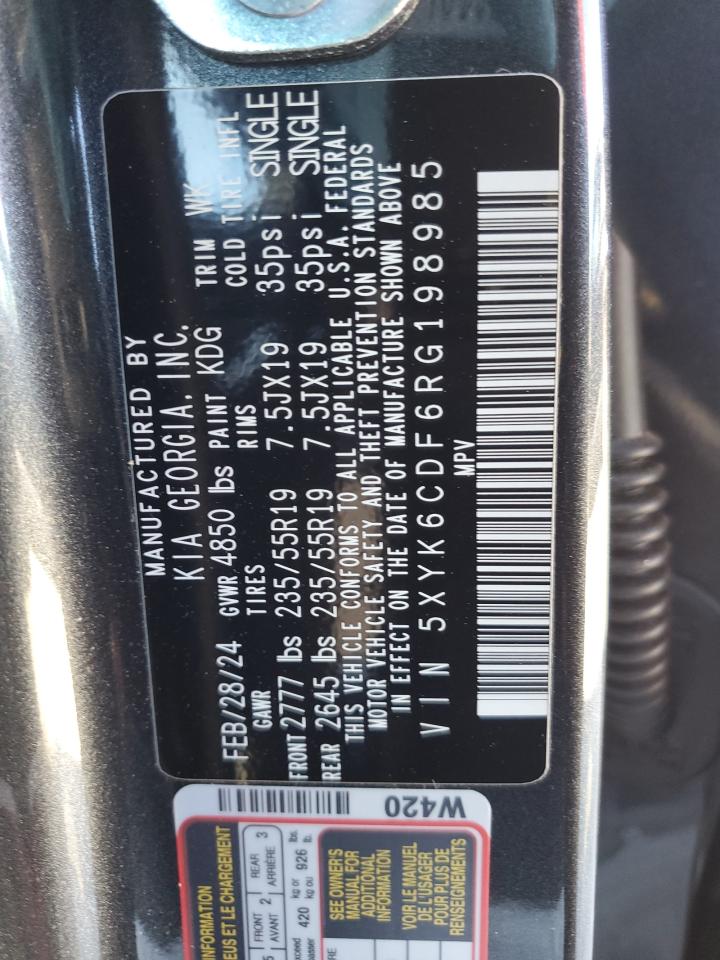 2024 KIA SPORTAGE X LINE VIN:5XYK6CDF6RG198985