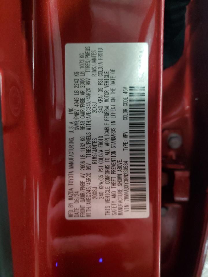 2024 MAZDA CX-50 BASE VIN:7MMVABXY3RN239584
