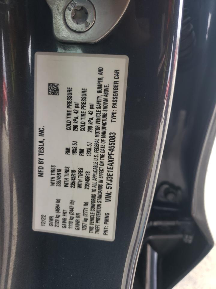 2023 TESLA MODEL 3  VIN:5N1BT3BB4RC723342