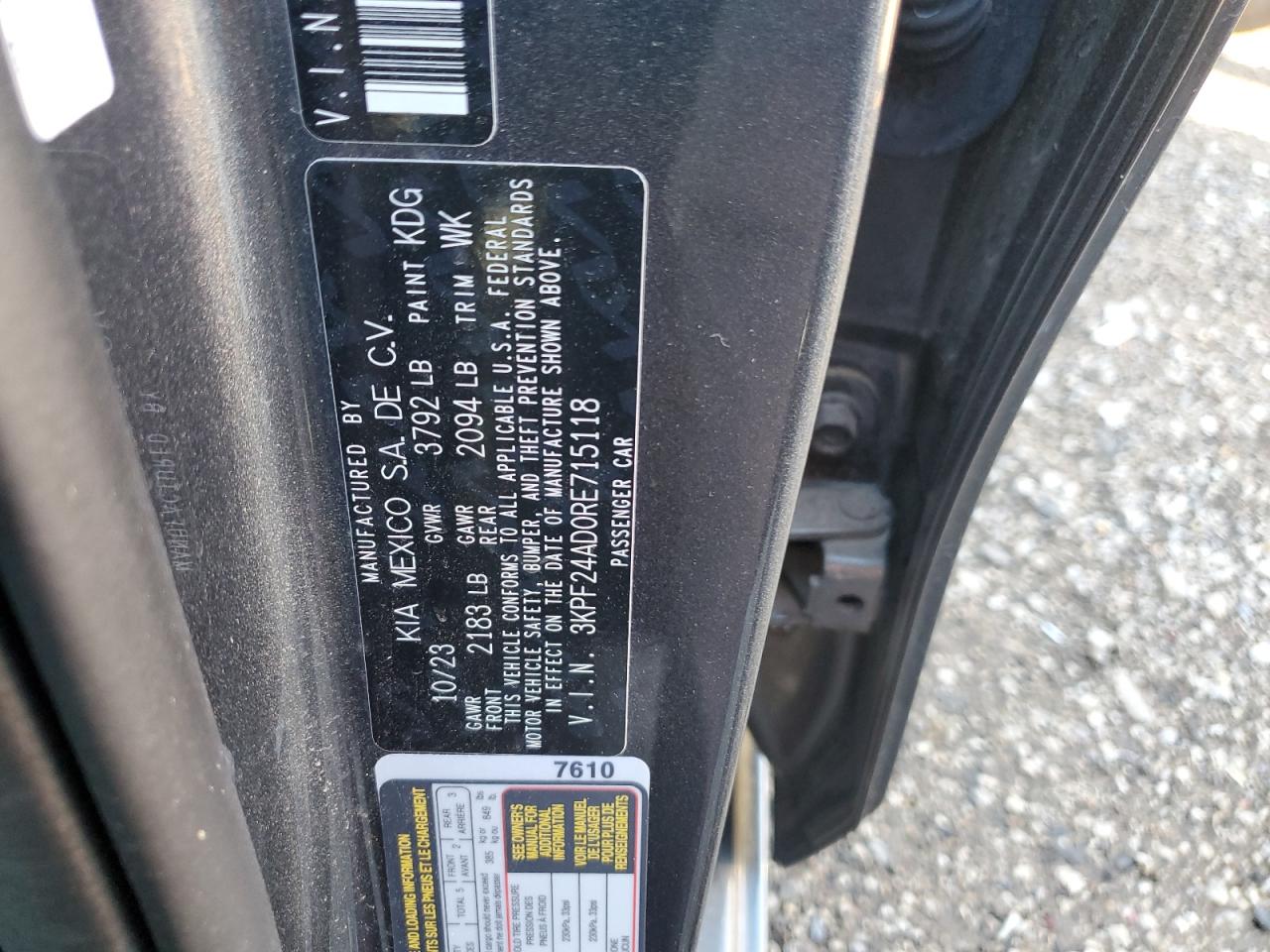 2024 KIA FORTE LX VIN:3KPF24AD0RE715118