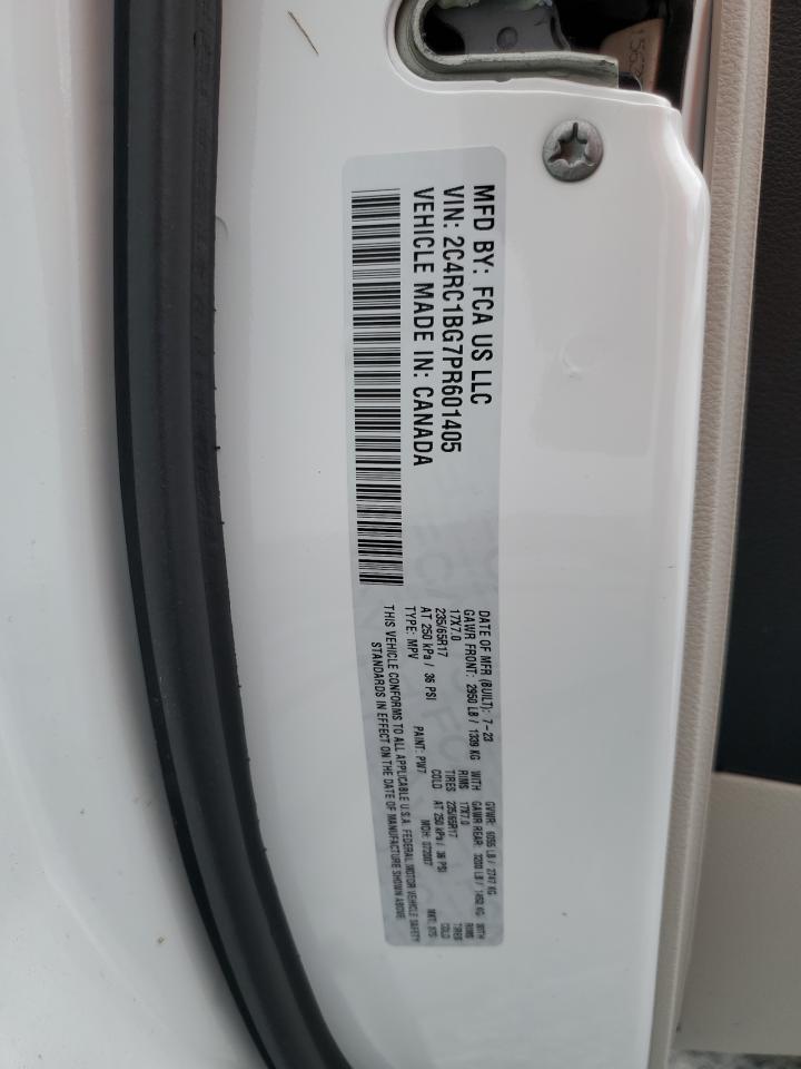 2023 CHRYSLER PACIFICA TOURING L VIN:2C4RC1BG7PR601405