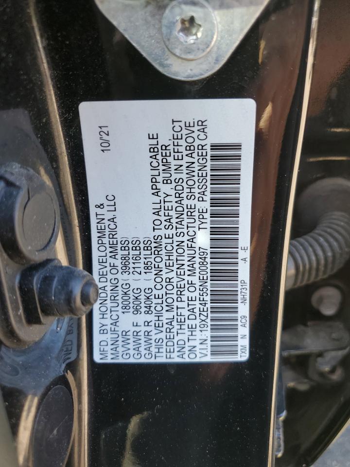 2022 HONDA INSIGHT EX VIN:19XZE4F55NE008497