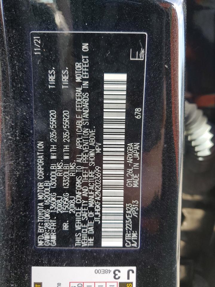 2022 LEXUS RX 450H L VIN:JTJHGKFA2N2023699
