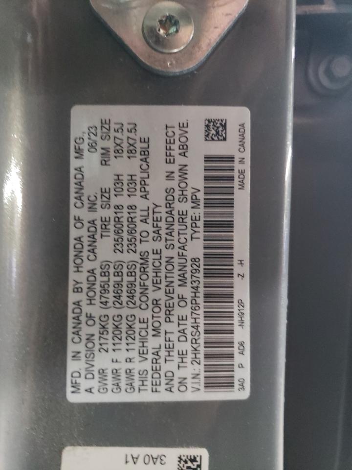 2023 HONDA CR-V EXL VIN:2HKRS4H76PH437928