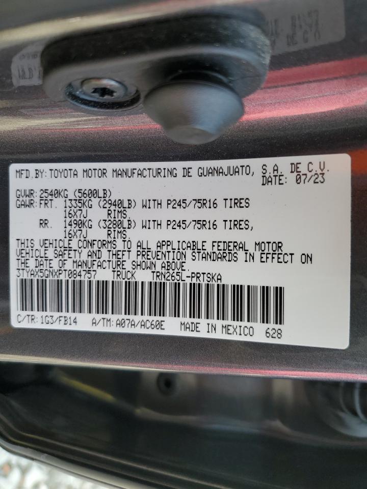 2023 TOYOTA TACOMA DOUBLE CAB VIN:3TYAX5GNXPT084757